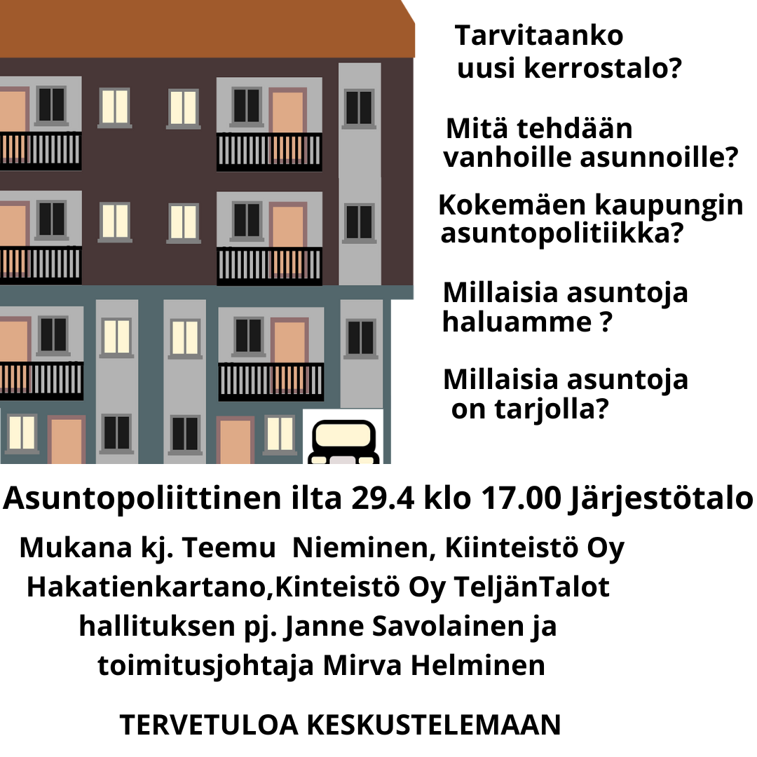 Asuntopoliittinen ilta 29.4.2024 Järjestötalolla